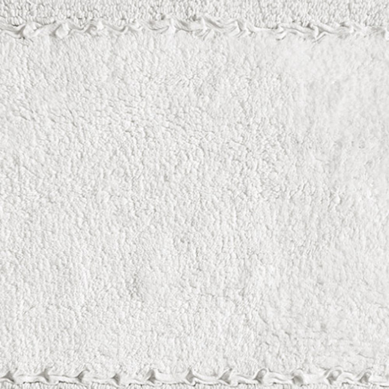 Laura Ashley Ruffle 100% Cotton Bath Rugs, White, Single - 20"W x 34"L