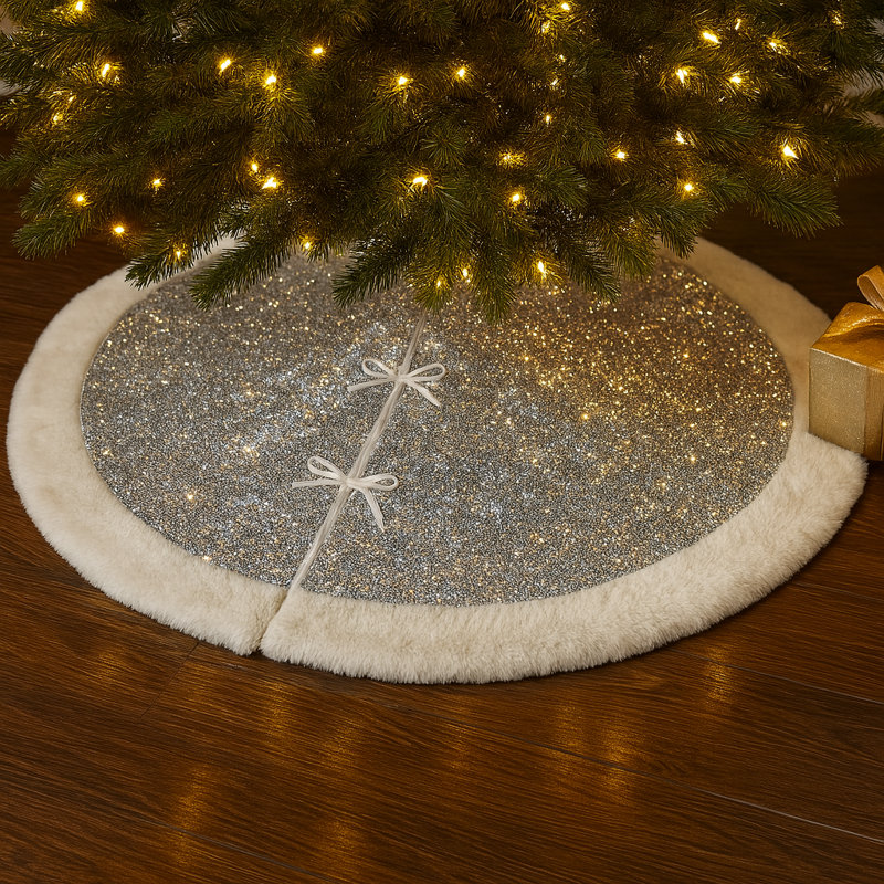 Jupe d'arbre de Noël champagne, Argent
