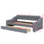 Lit de jour simple rembourré avec accoudoirs de rangement et port de charge USB-612945579