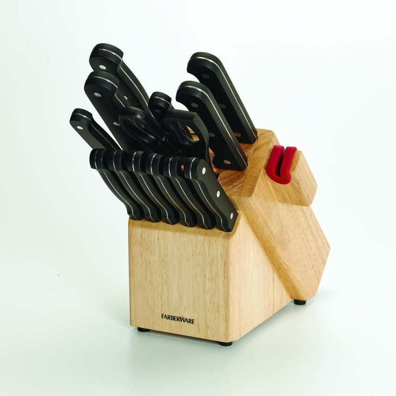 Farberware 14-Piece High-Carbon Stainless Steel Knife Block Set