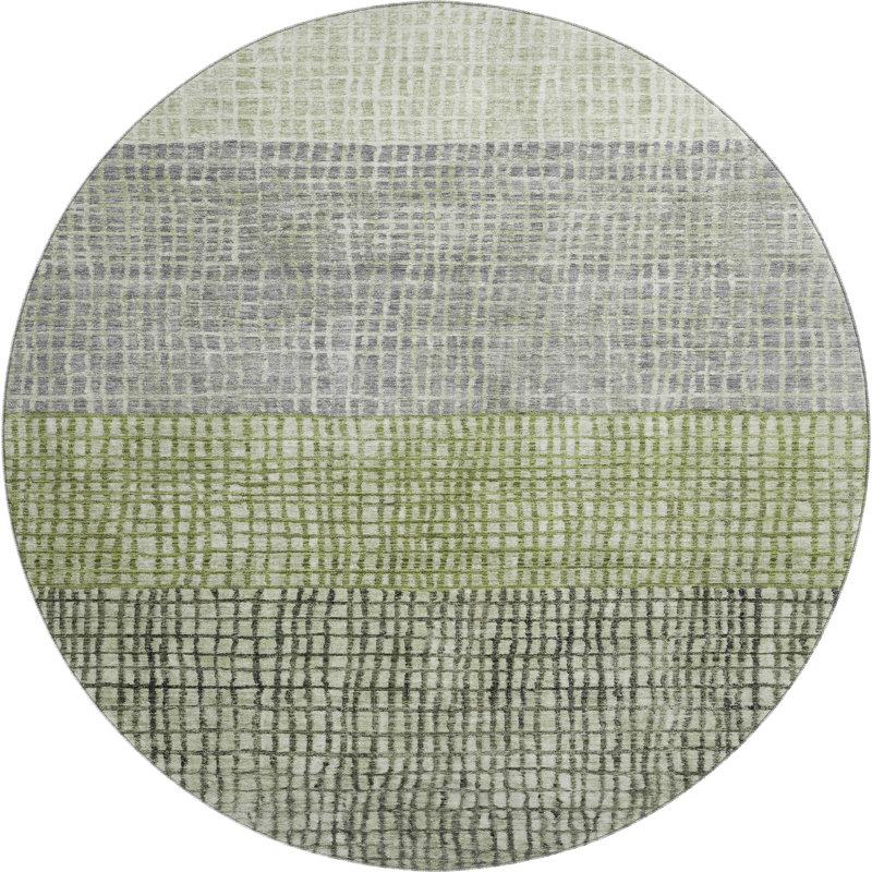 Premium Machine Washable Monnier AMF1831 Geometric Rug, Round 8'