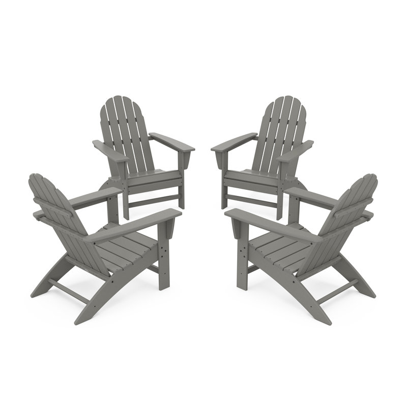 POLYWOOD Vineyard Adirondack Conversation Set, Slate Gray