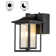 1-Light Black Dusk to Dawn Sensor Outdoor Wall Lantern with Seeded Glass and Built-in GFCI Outlets