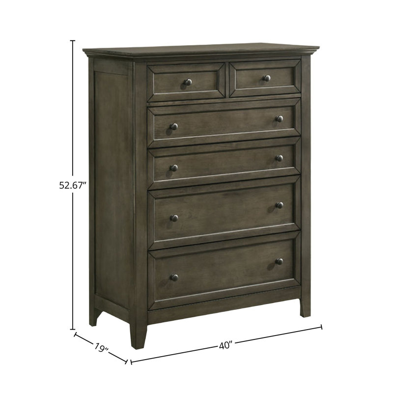 Jacon 6-Drawer Standard Chest, Black/Dark Gray