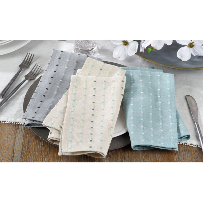 Clarkston Cotton Embroidered Square Napkin, Aqua