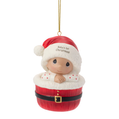 Ornement de Noël Precious Moments en forme de bonnet de Père Noël pour le 1er Noël de bébé, 8,5 cm (3,35 pouces)