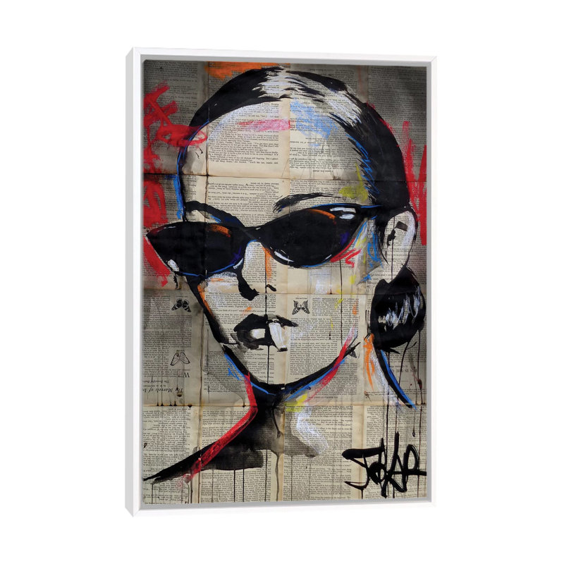 « Beatnik flair » par Loui Jover-impression d’art graphique, Toile blanche encadrée, Pas de tapis