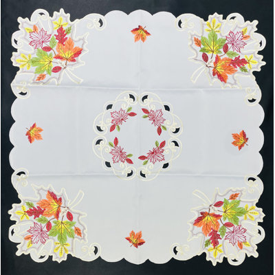 Square Floral Polyester Tablecloth