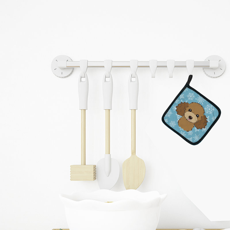 Cuisinier poignée flocon de neige de l’allée de fêtes Ashlynn, Bleu / Brun