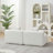 Chenille curved sectional sofa with 4 pillows,Curved Symmetrical Modular Sofa Sectional ,2 curved seats and 2 single seats-724639981