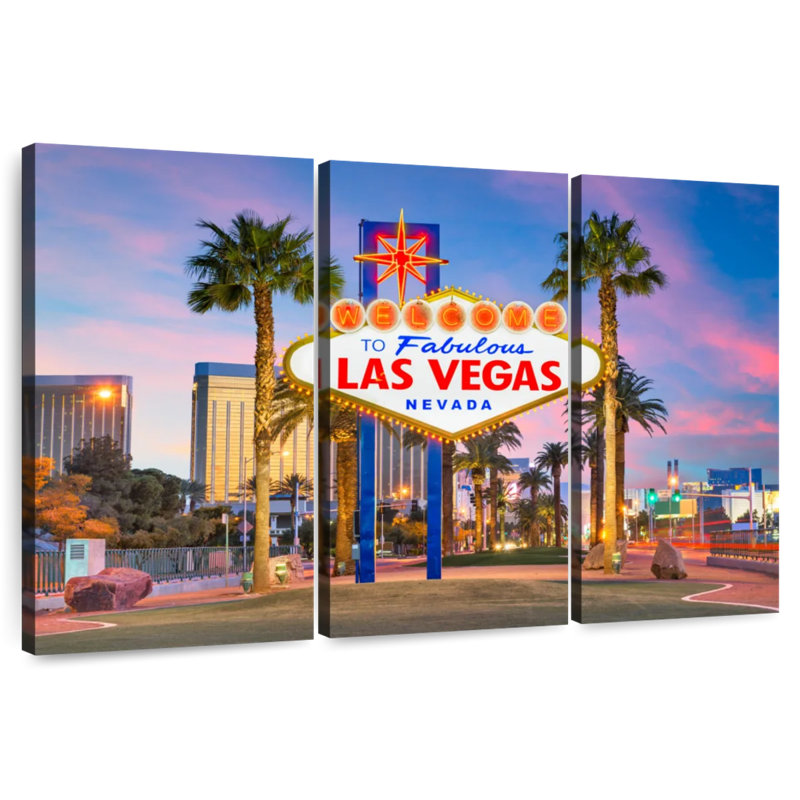 Signe emblématique de Sebbie Las Vegas, H 20 po x l 33 po