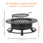 Foyer à bois de 42 pouces avec barbecue et couvercle-1908289044