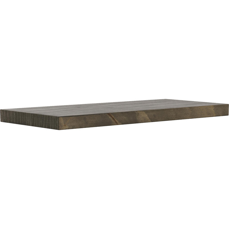 Solid Wood Shelf, Medium Wood Stain, 0.75" H x 18" W x 8" D