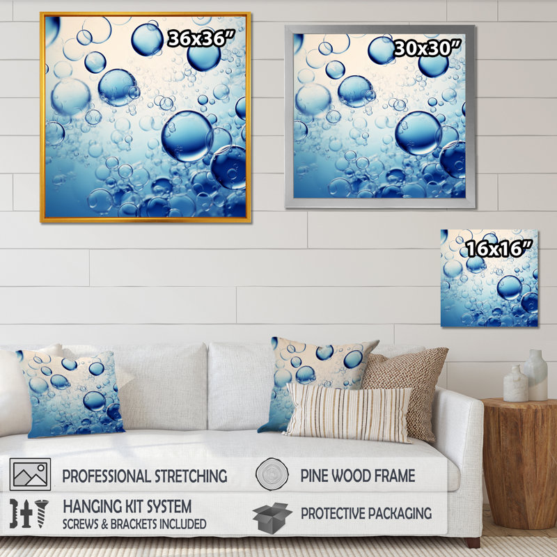 Ferments Bubble Fantasy I - Vin, art mural, salon, H 24 po x l 24 po x P 1 po, Cadre flottant noir