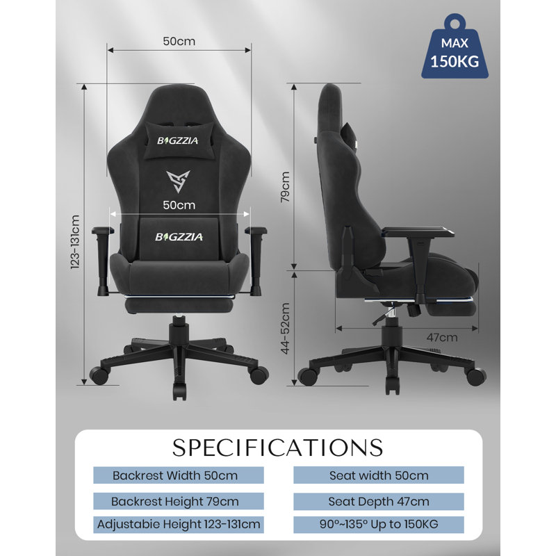 Ivy Bronx Adjustable Swiveling PC & Racing Game Chair in Black