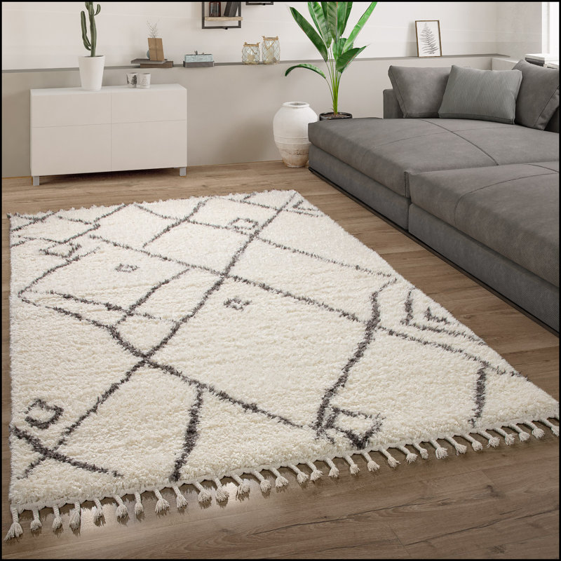 Gallatin Geometric Shag Area Rug, Rectangle 60 x 100cm