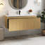 Ensemble de meuble-lavabo mural 48 po avec plateau en chêne jaune 48 po