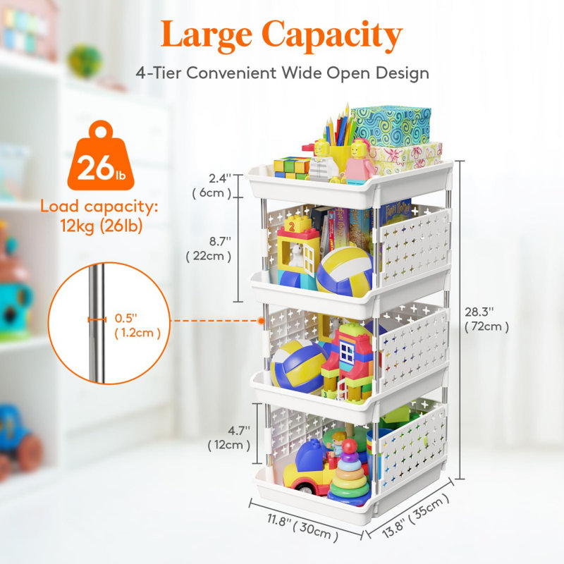 Plastic Stackable Storage Baskets