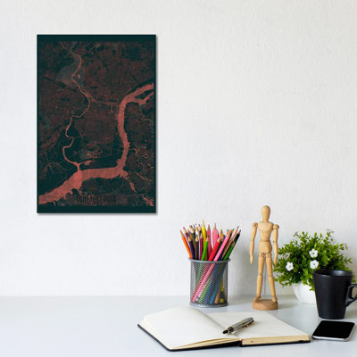 Philadelphia Infrared Urban Blueprint Map by Hubert Roguski - Wrapped Canvas Print