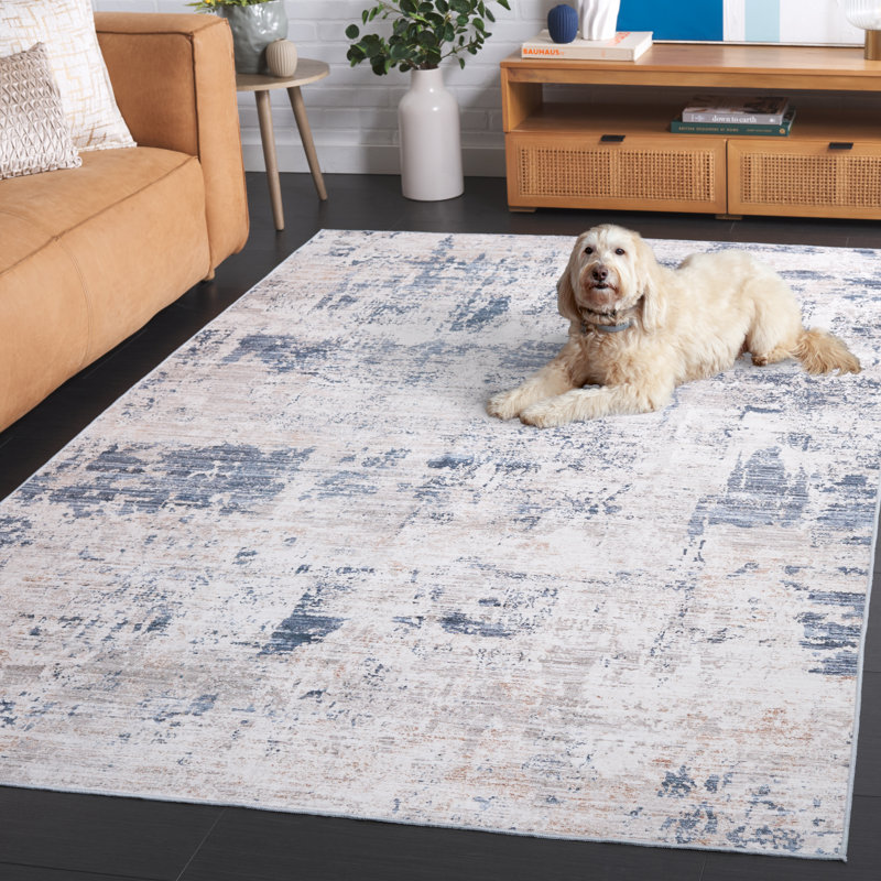 Tapis beige / bleu Malibu 944, Rectangle de 5 pi x 8 pi