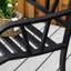 Banc d'extérieur noir 50 po, 2 sièges de jardin, meubles de patio style avec chaise longue à lattes, dossier réglable pour un bain de soleil optimal