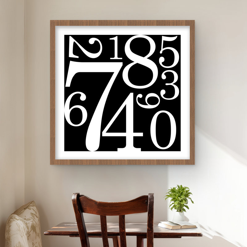 Zero to Nine - Black Shapes, reproduction encadrée avec passe-partout | Décoration intérieure