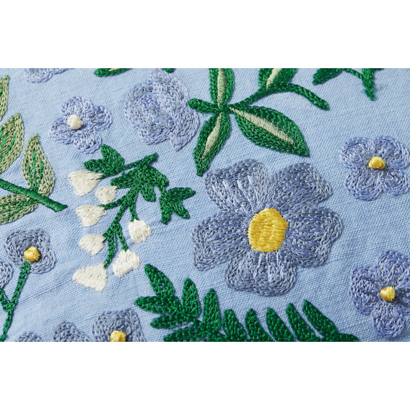 Rifle Paper Co. x Loloi PRP0028 Wildwood Garden 13" x 21" Pillow, Blue, No Fill