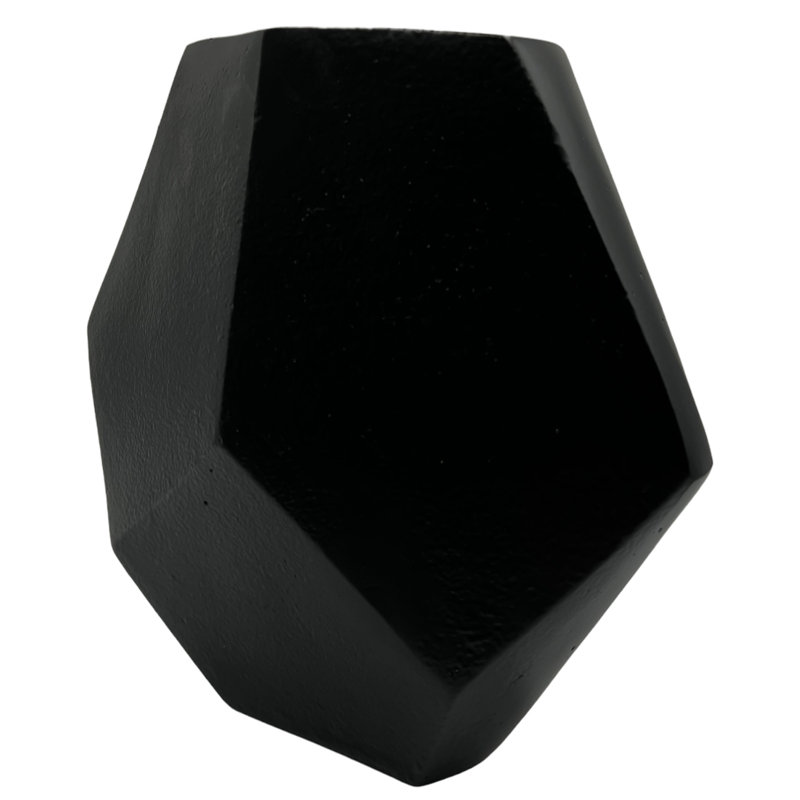 Khadijia Handmade Aluminum Table Vase, Black