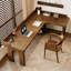 Bureau en bois massif en forme de L brun noisette-442863373