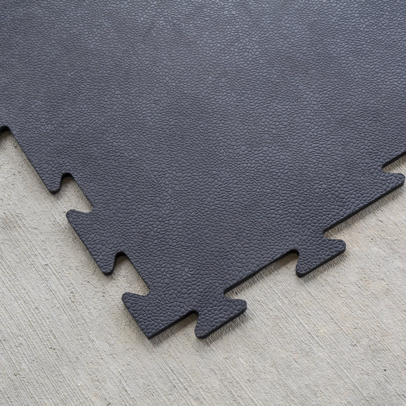 40" Black Interlocking Rubber Outdoor Tile Mats