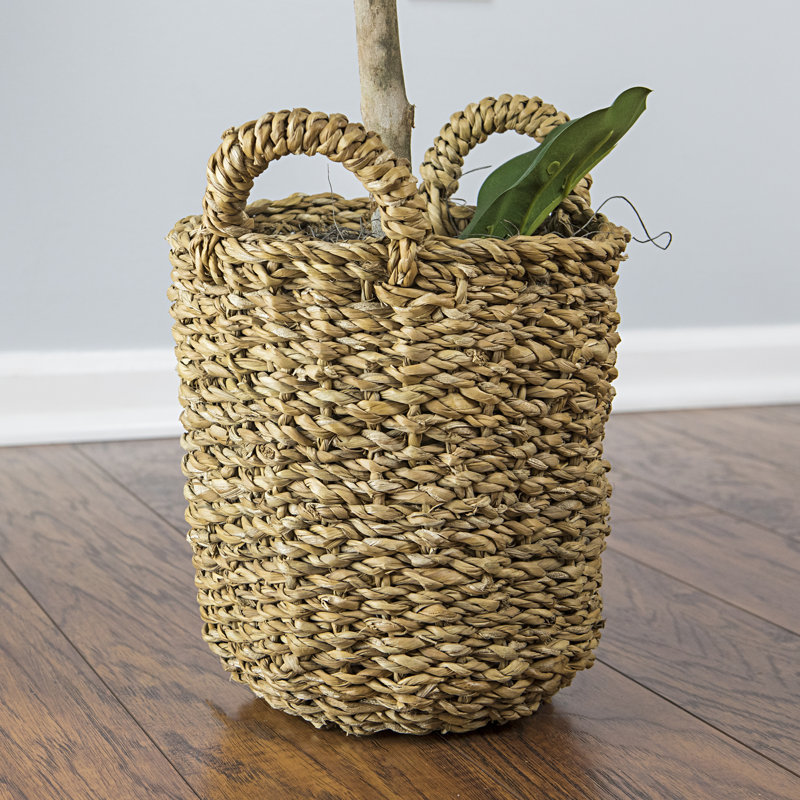 30'' Faux Fiddle Leaf Fig Tree in Glass Basket