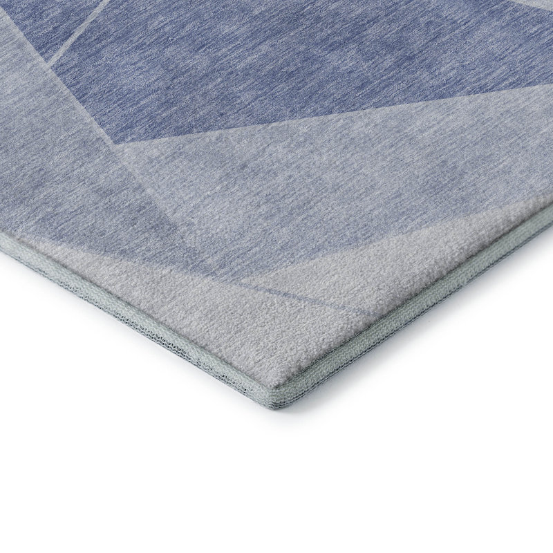 Premium Machine Washable Mayfield AMF636 Geometric Rug, Sky, 3' x 5'