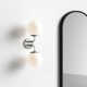 Luna 2 Light Glass Steel Dimmable Armed Sconce