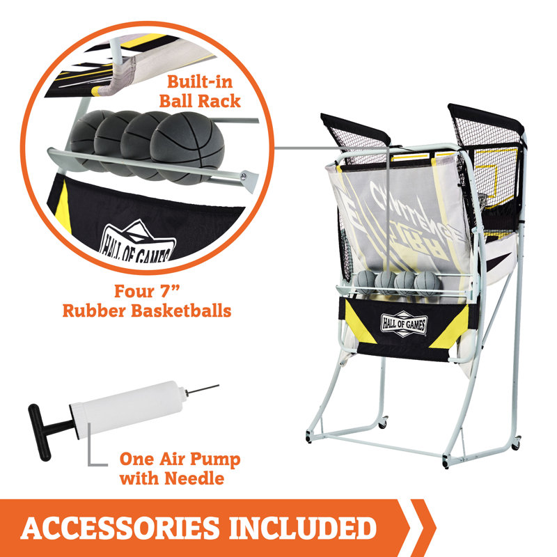 Hall Of Games Xtra Long Shot Ez-fold Premium Arcade Game With Built-in 4-ball Storage Rack 