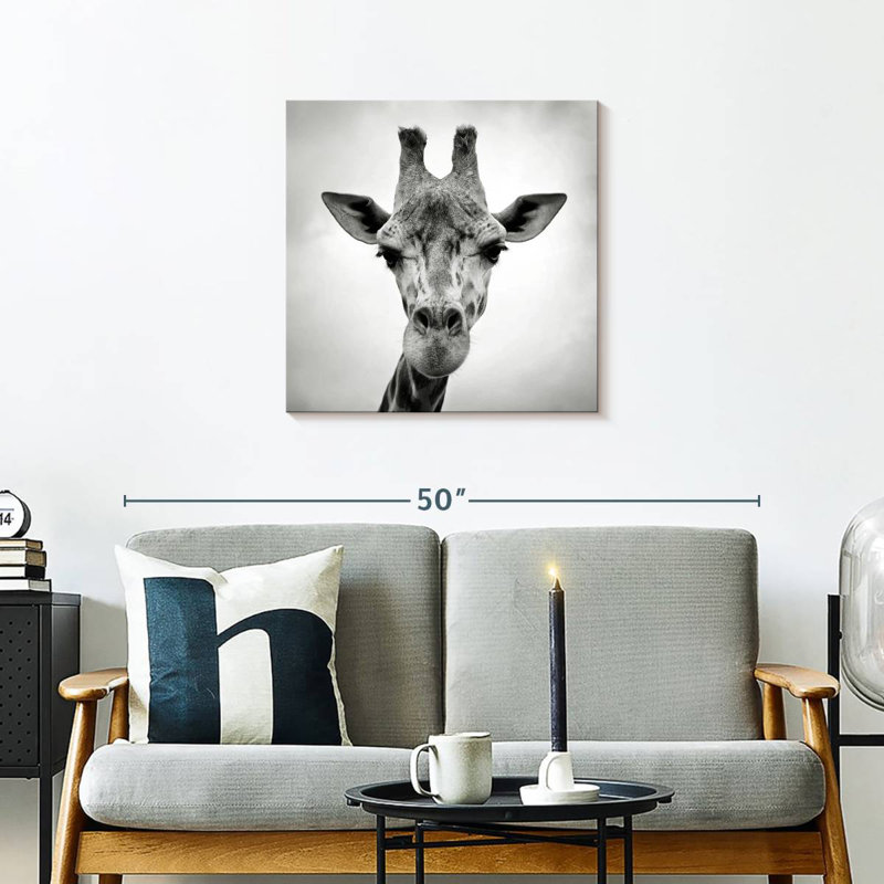 Crowle Giraffe BW, 24" H x 24" W