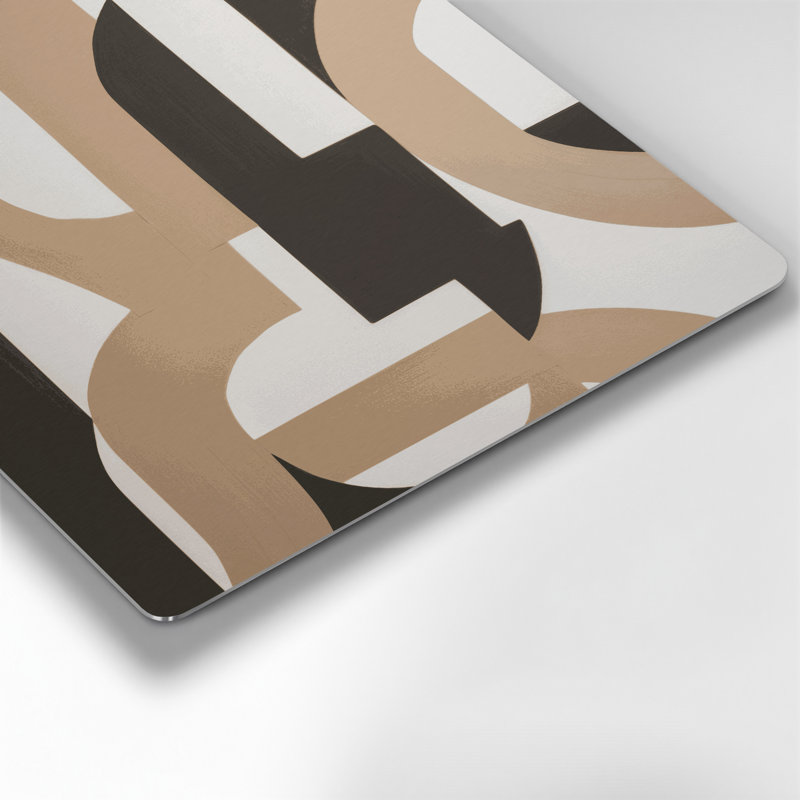 Abstract Shapes 43 Brown Metal Wall Art, 12" H x 12" W