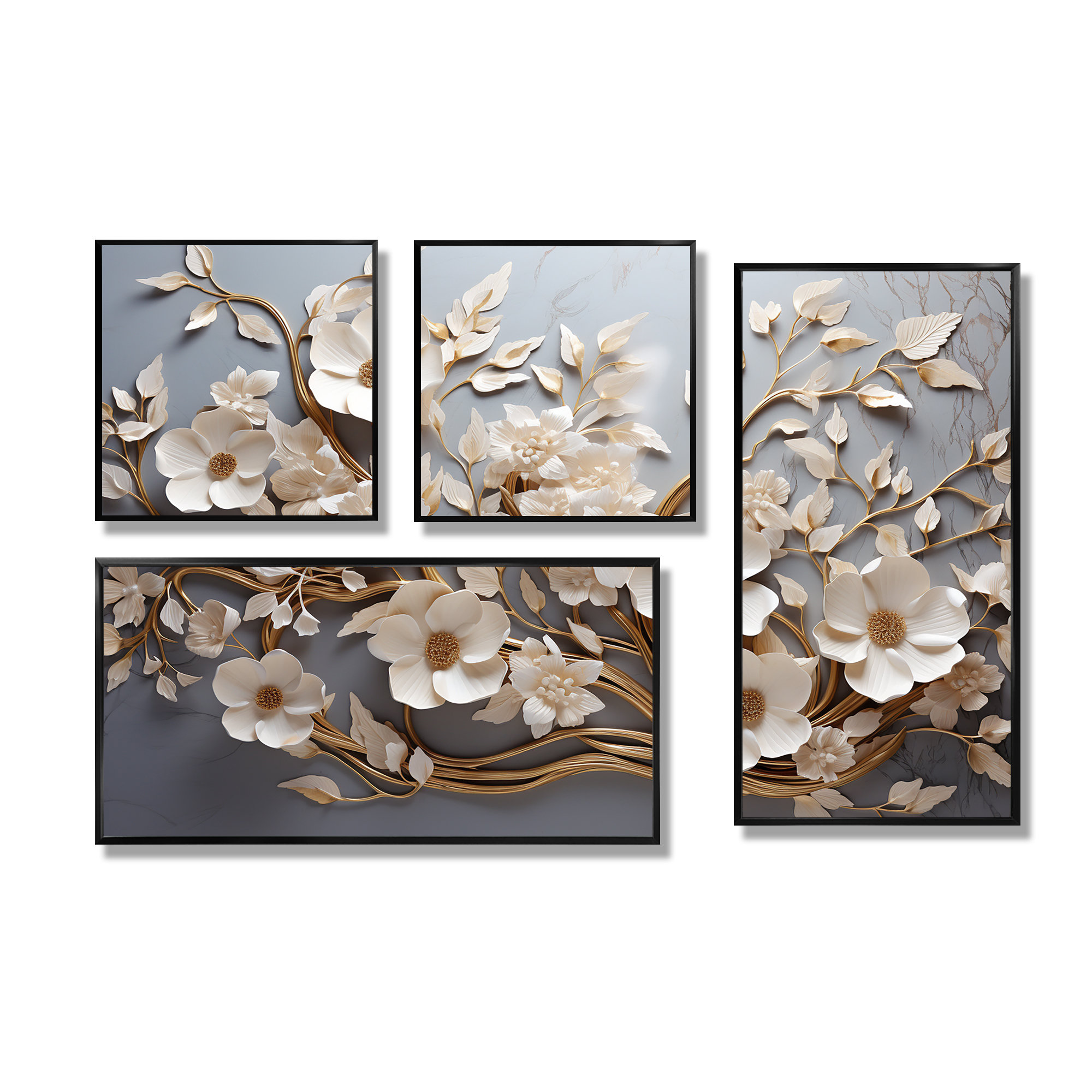 Lark Manor White Orchid Tree Garden Of Branches 7 - Gold Wall Art 4 ...