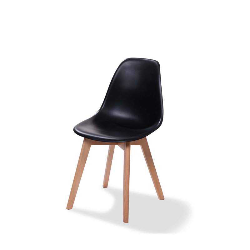 Keeve Stacking Chair Without Armrest, Frame And Plastic Seat, 47X53X83Cm (Wxdxh), Black, Wood Colour
