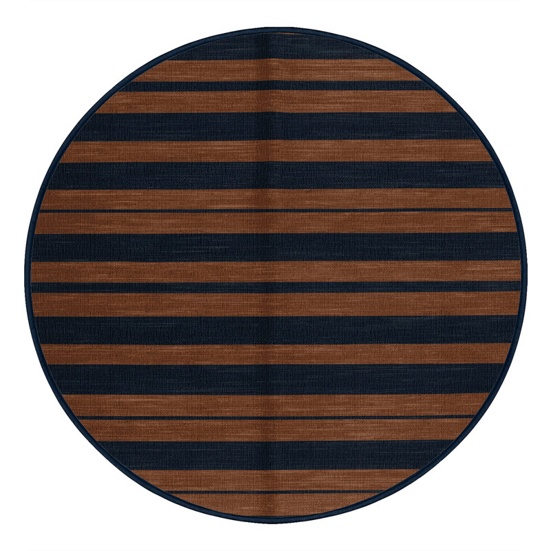 Machine Washable Horizontal Stripes Gray Area Rug, Rectangle 7' x 10'