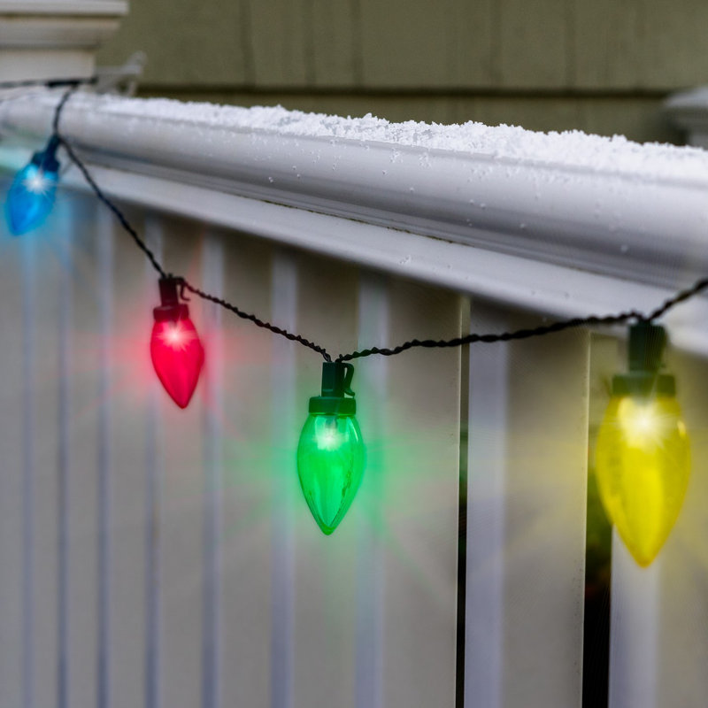 20 Ft. Solar Powered Multicolored Traditional Style Holiday LED Bulbs String Light
