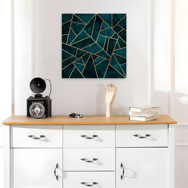 Art contemporain abstrait géométrique, H 18 po x l 18 po