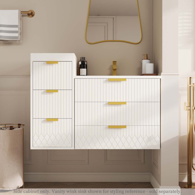 Wall Mounted Floating Cabinet, White
