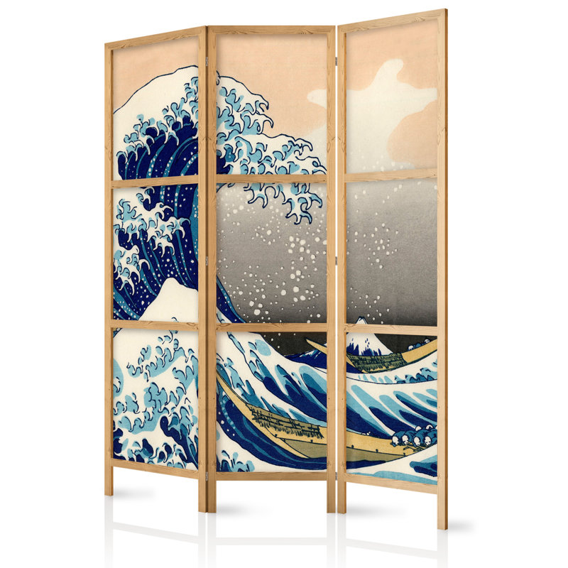 135cm W x 171cm H 3 - Panel Solid Wood Folding Room Divider