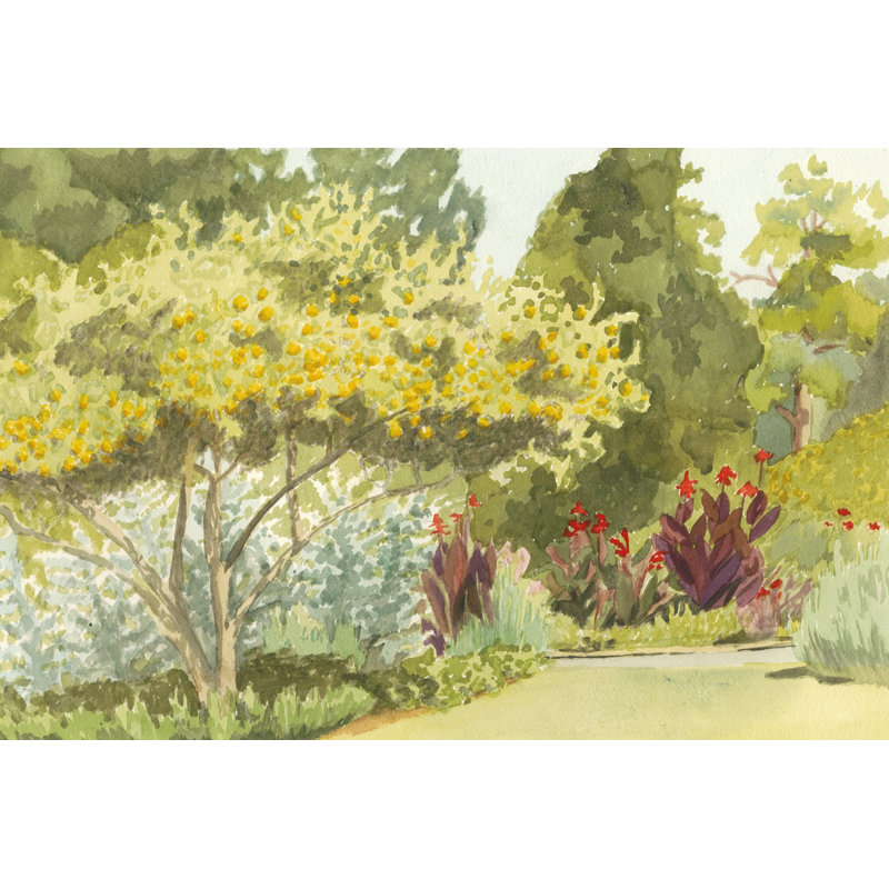 Plein Air Garden VI by Dianne Miller - Wrapped Canvas Painting, 61cm H x 91cm W