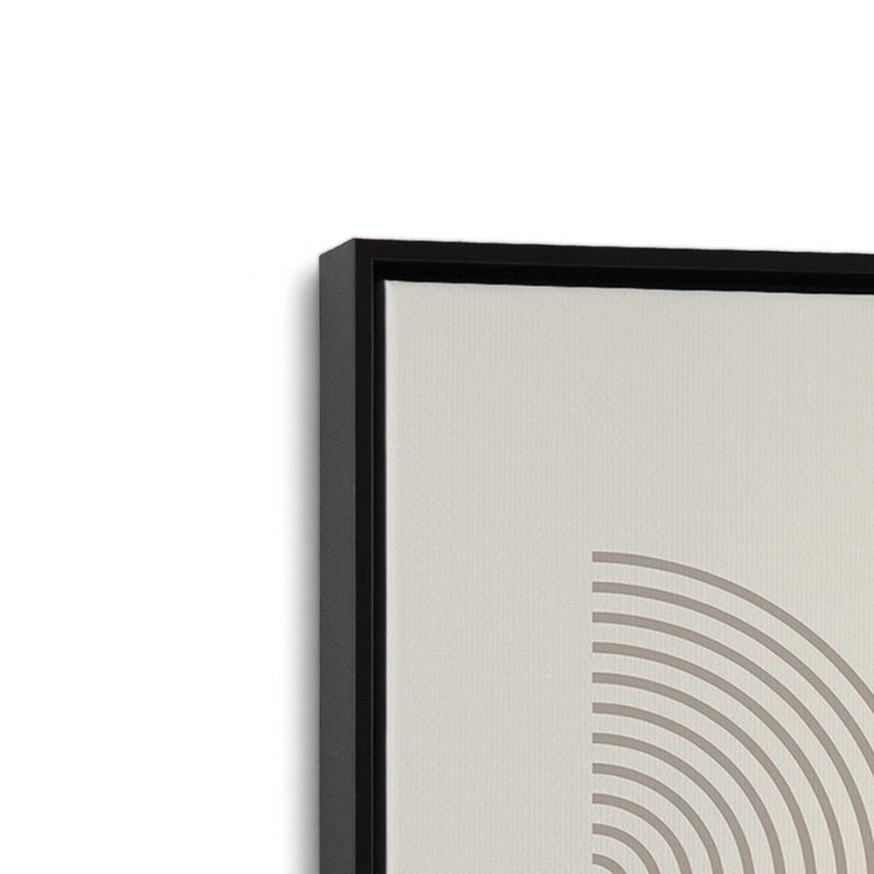 Affiche de composition Bauhaus, Beige/brun, Cadre flottant noir satiné, H 18,75 po x l 12,75 po