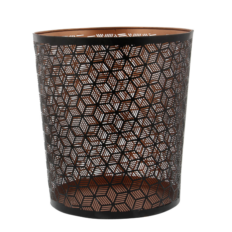 Eletta Metal Open Waste Basket, Black