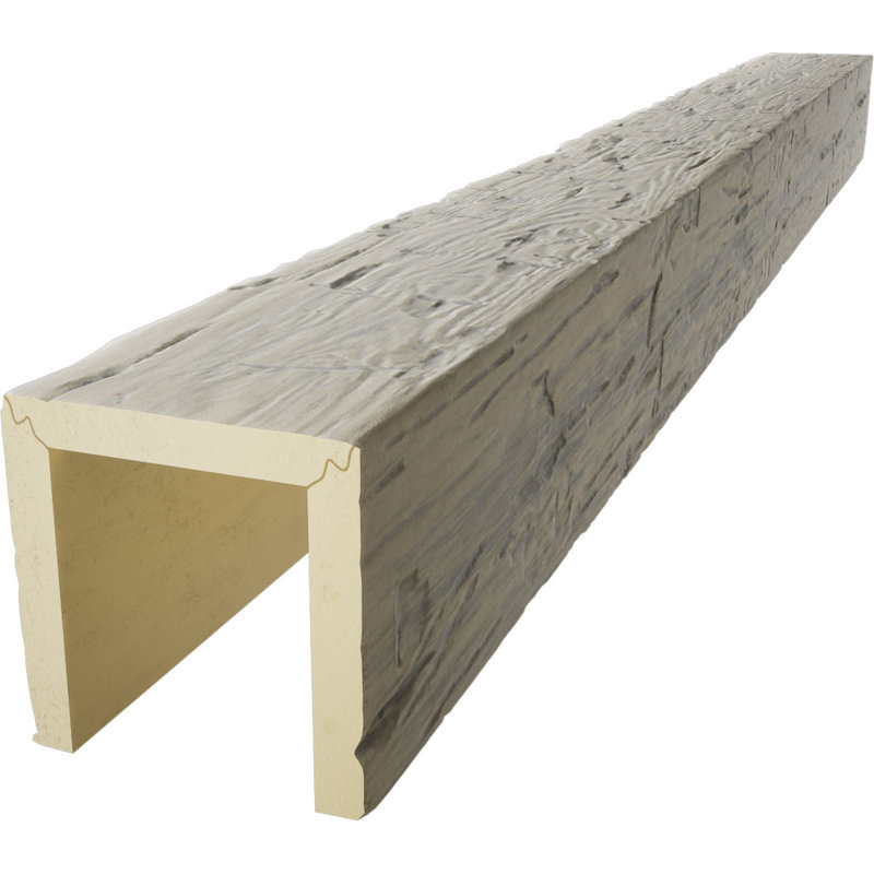 Premium Aged Faux Wood Hand Hewn U-Beam, 10-ft