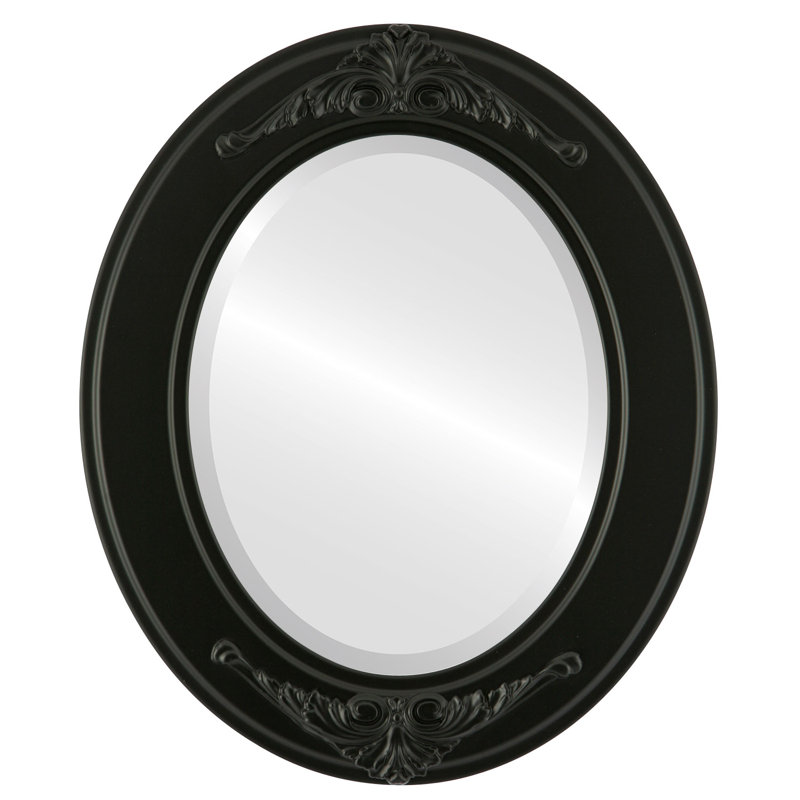 Retiro Oval Mirror, 35" H x 25" W, Matte Black