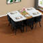 Space-saving Dining Table Sets With White Faux Marble And Velvet Chairs For Modern Homes