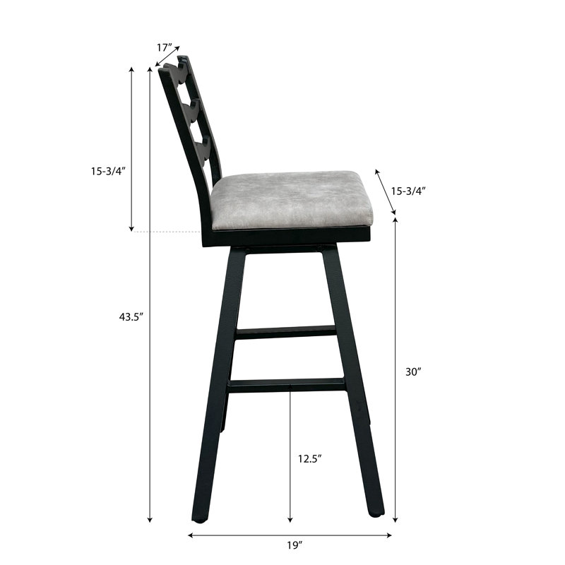 Holquin Swivel Upholstered 30'' Bar Stool with Aluminum Frame ( Set of 2), Beige